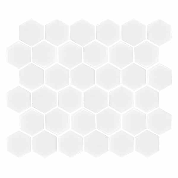 Hexagon Gloss White tiles 51 x 51