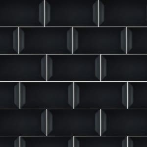 Subway Bevelled edge gloss black wall tiles