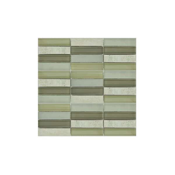 Essential Features Natural Olive Crema Glass Mosaic Wall tiles