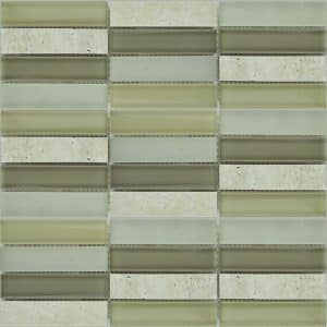 Essential Features Natural Olive Crema Glass Mosaic Wall tiles