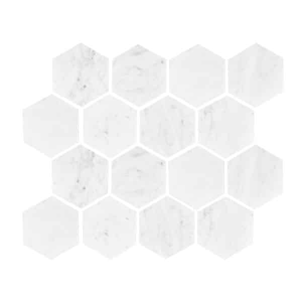 Carrara Hexagon Honed Mosaic sheet