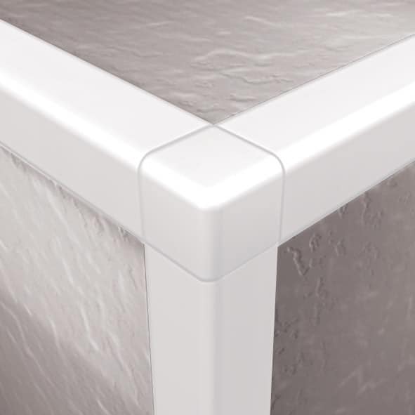 DTA Tile Trim Square Edge Corner 10mm White 2 pack