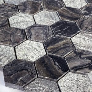 Hexagonal Bluestone Mosaic tiles