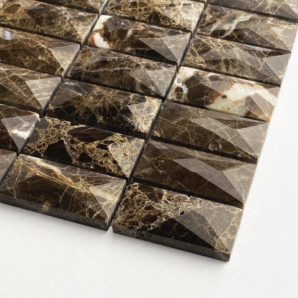 3D Dark Emperador Stone Mosaic tile sheet