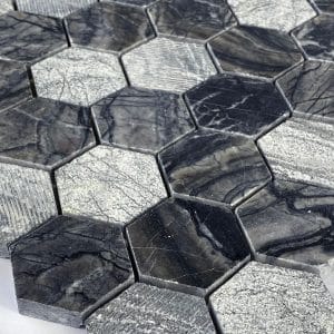 Hexagonal Bluestone Marble mosaic tiles