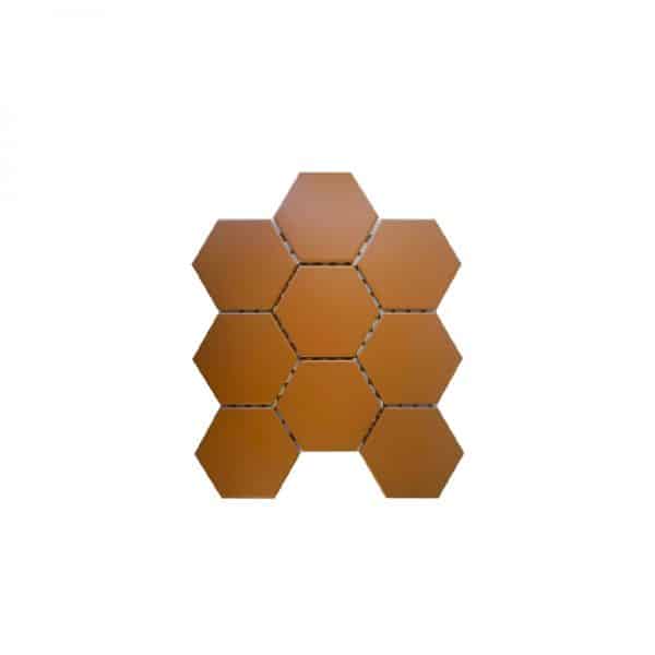 Hex Shape 2 RAL Ochre Yellow Mosaic Tile sheet