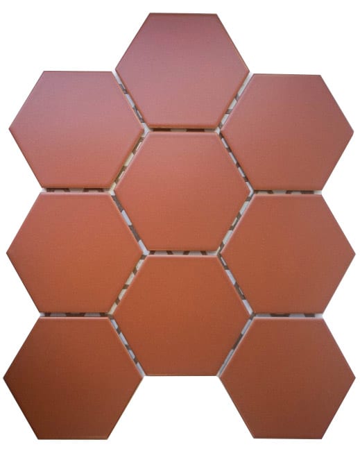 Hex Shape 2 RAL Tobacco Mosaic Tile sheet