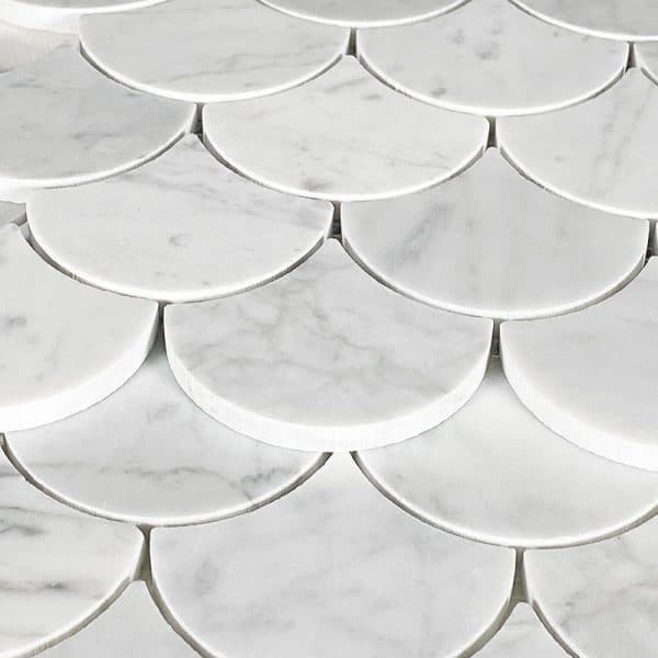 Carrara Marble Small Fans Mosaic tiles Sheet