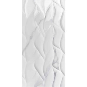 Light Calacatta Carrara Gloss Wave Feature Tiles 300X600