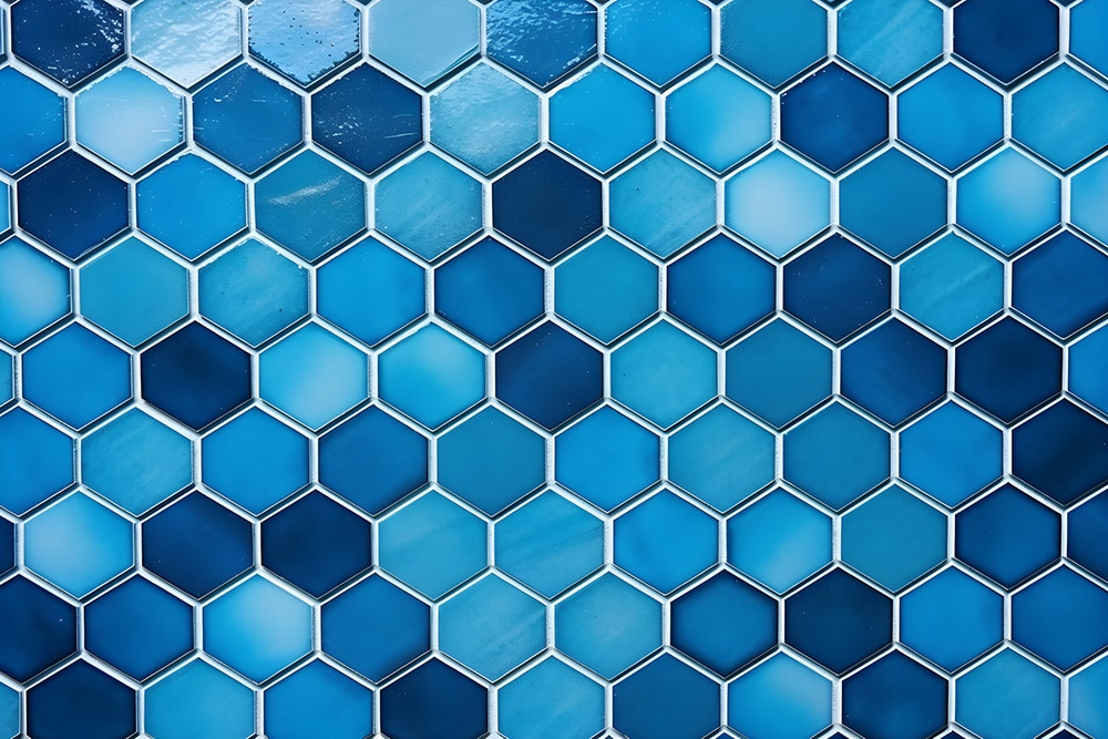 Hexagonal pool tiles
