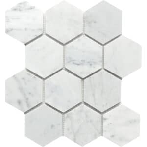 Carrara Marble Large Hexagon tiles